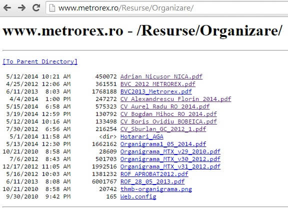Server index Metrorex
