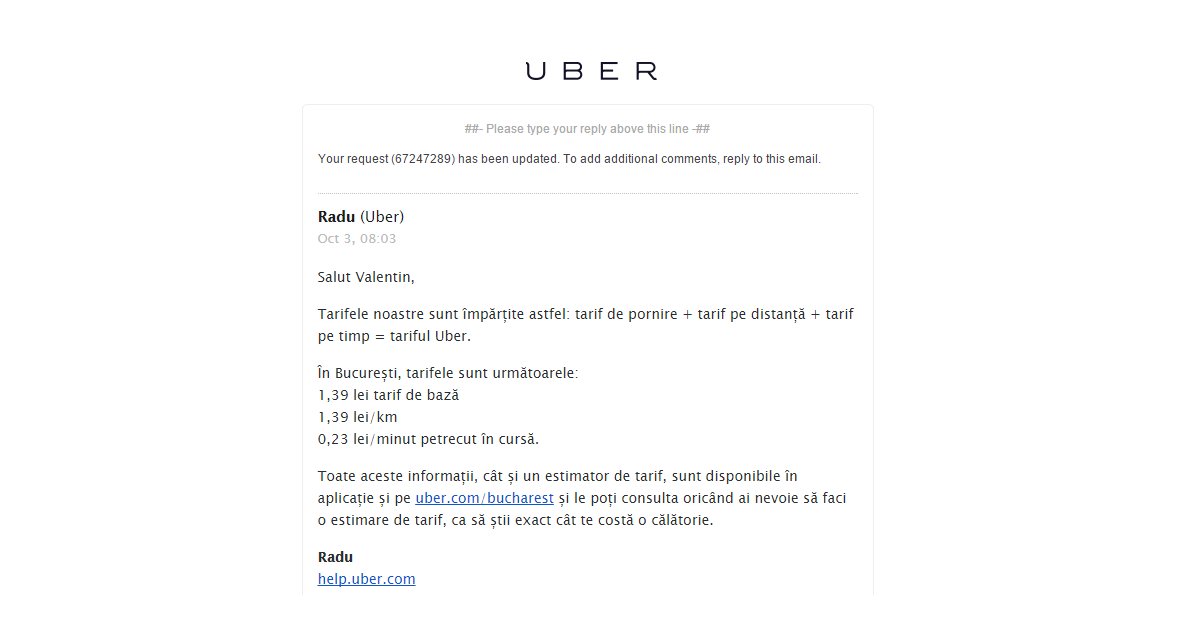 tarif Uber