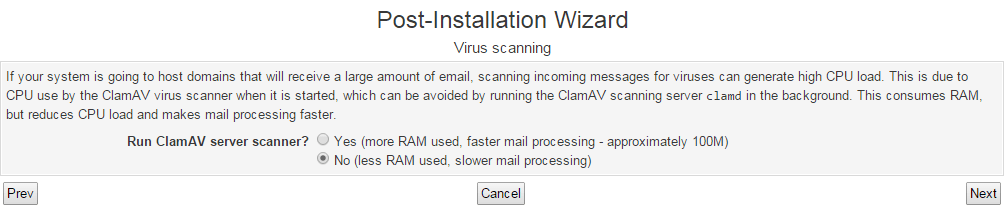 Webmin post installation 2