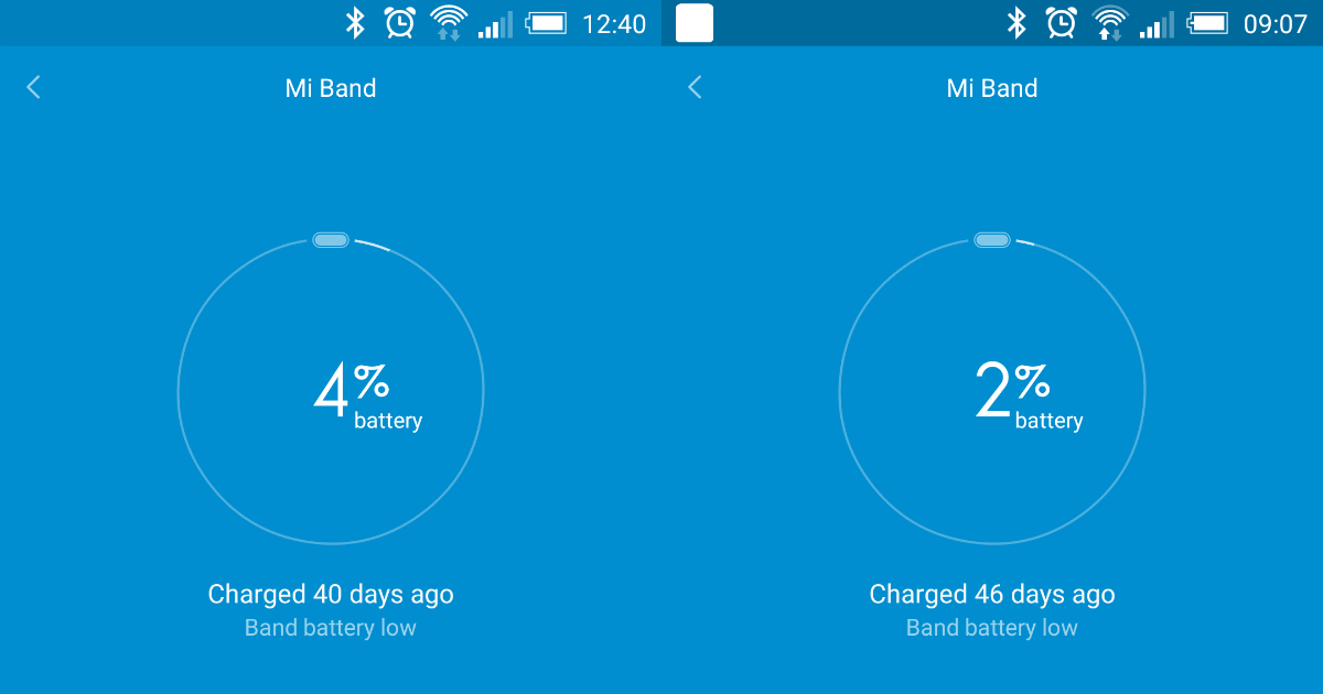 Xiaomi Mi band battery life