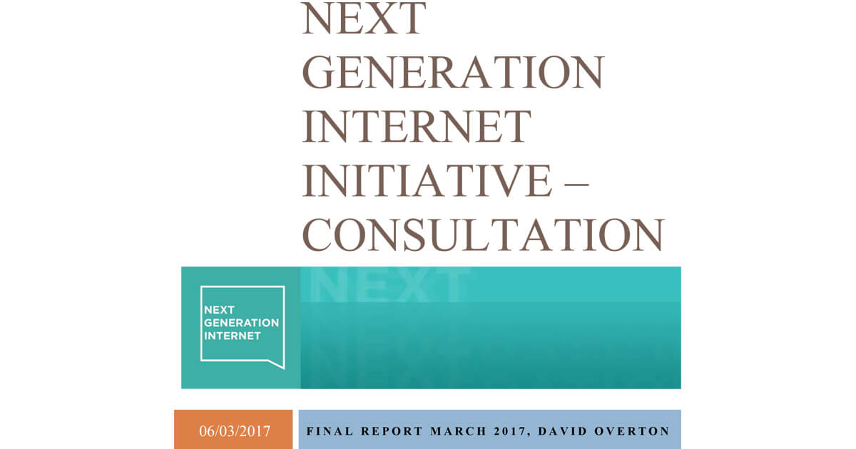 raportul Comisiei Europene despre Next Generation Internet