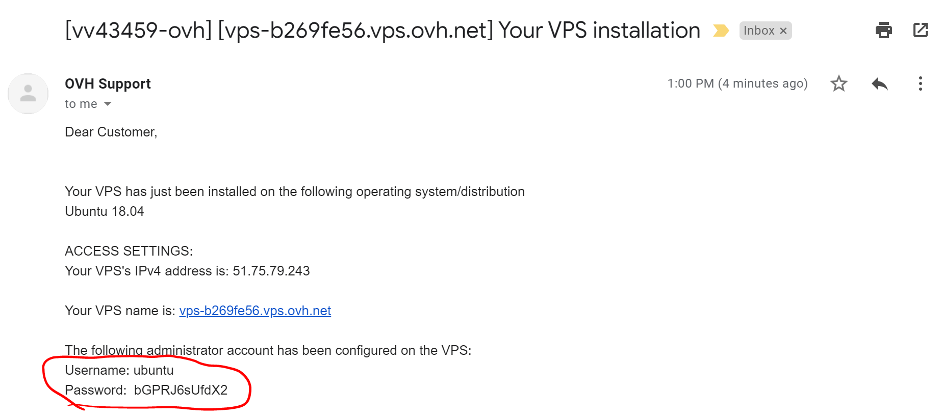 ovh email vps